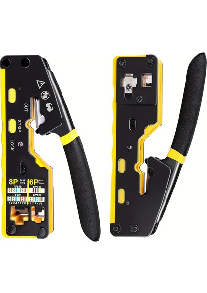 Yeni Nesil Ez RJ45 Ağ Crimper Geçişli Çok Işlevli Ethernet Sıkma Pensesi Lantel Için Sıkma/kesme/şerit (RJ11/CAT5E/6 Utp Stp)