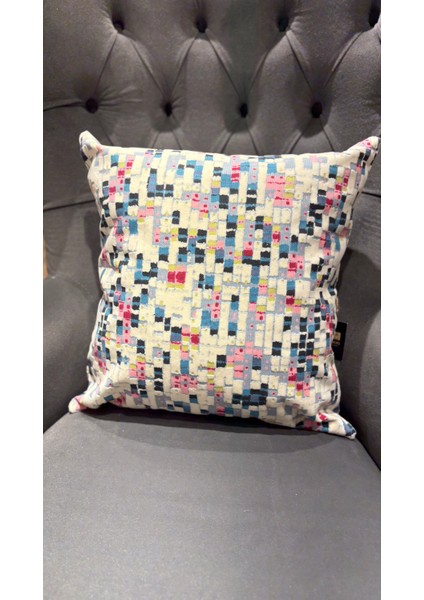 Stone / Çift Tarafı Baskılı Evelyn Süet Kırlent Kılıfı 43 x 43