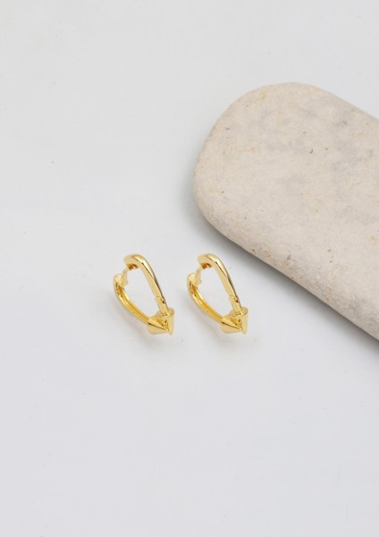 Çivili Kalp Altın Halka Küpe modelleri