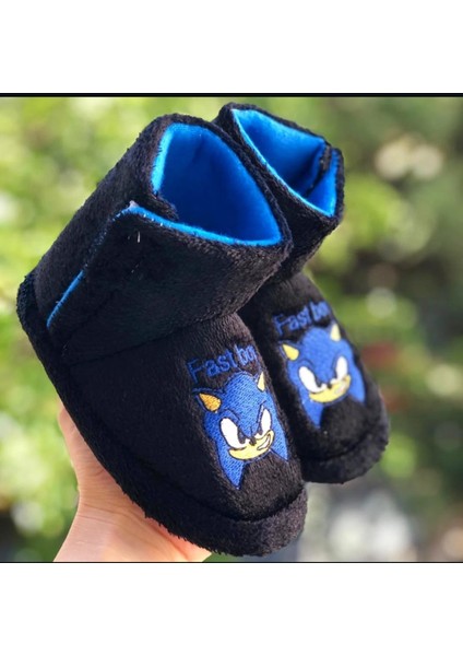 Cırtlı Sonic Çocuk Panduf Kaydırmaz Taban Hızlı Çocuk Figürlü Terletmez Üşütmez Anaokulu Kreş Ev Pandufu modelleri