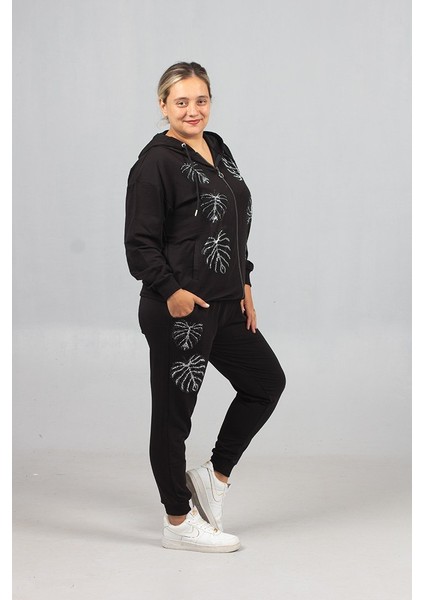 Kadın Taşlı Eşofman Takımı | Büyük Bedenlerde Işıltılı ve Rahat Şıklık fiyatları