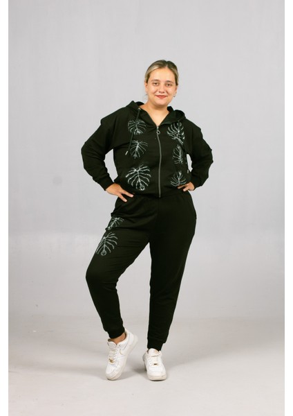 Kadın Taşlı Eşofman Takımı | Büyük Bedenlerde Işıltılı ve Rahat Şıklık modelleri