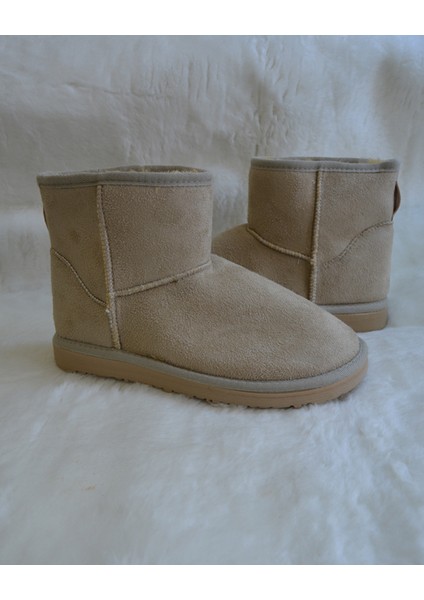 Kadın Bej Mini Süet Bot Kışlık Bot & Bootie fırsatları