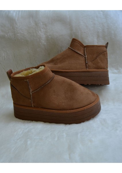 Kadın Kalın Taban Ultra Mini Süet Bot Kışlık Bot & Bootie