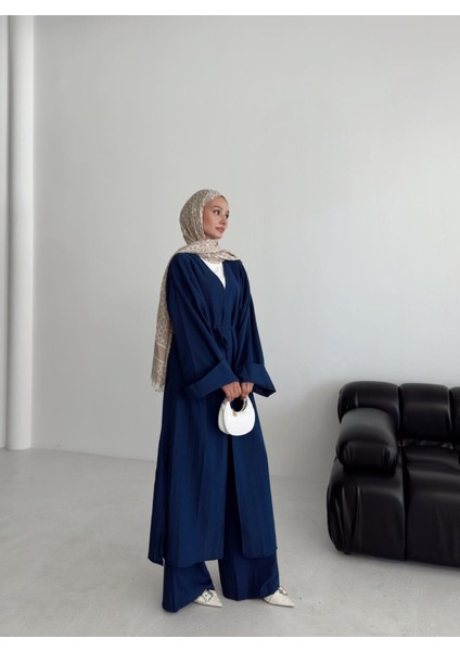 Kadın Yırtmaçlı Gofre Tesettür Tunik Pantolon Ikili Alt Üst Takım indirimleri