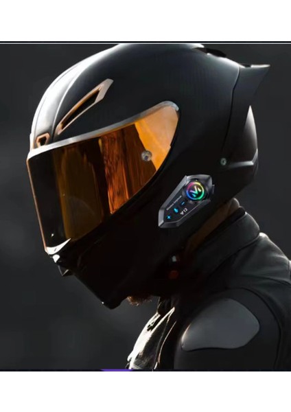 Y12 Motor Kask Kulaklık Rgb Modlu Radyolu Motosiklet Kulaklık 5.3 Bluetooth Intercom - Lisinya modelleri