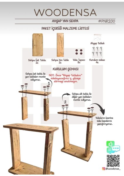 Ahşap Yan Sehpa, 2 Katlı Masif Sehpa fiyatları
