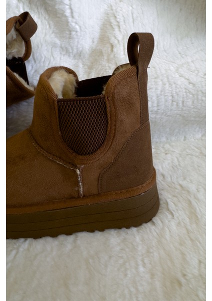 Kadın Kalın Taban Lastikli Süet Bot & Bootie modelleri