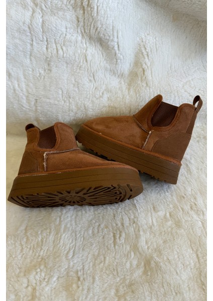 Kadın Kalın Taban Lastikli Süet Bot & Bootie fırsatları