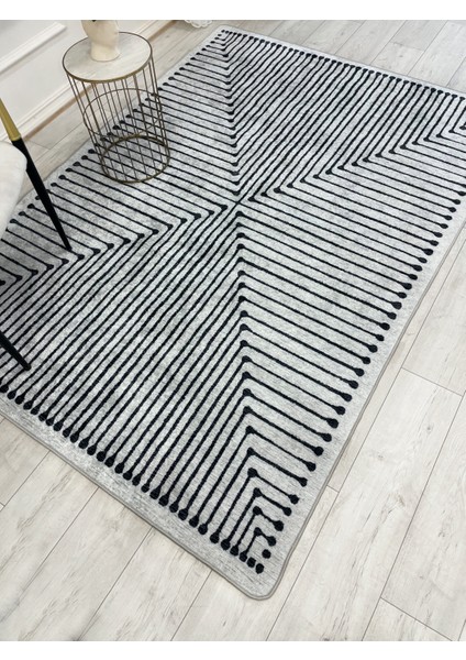 Gri Renk Şönil Görünümlü Tasarım Yolluk Halı Mutfak Halısı fırsatları