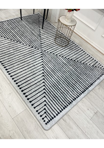 Gri Renk Şönil Görünümlü Tasarım Yolluk Halı Mutfak Halısı indirimleri