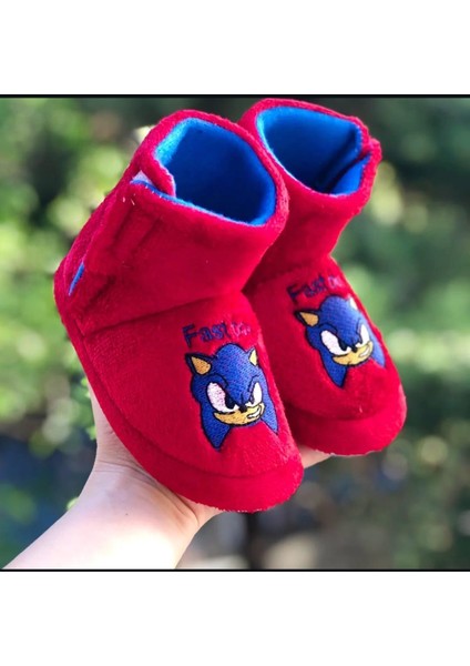 Cırtlı Sonic Çocuk Panduf Kaydırmaz Taban Hızlı Çocuk Figürlü Terletmez Üşütmez Anaokulu Kreş Ev Pandufu fiyatları