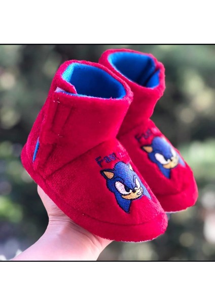 Cırtlı Sonic Çocuk Panduf Kaydırmaz Taban Hızlı Çocuk Figürlü Terletmez Üşütmez Anaokulu Kreş Ev Pandufu fırsatları