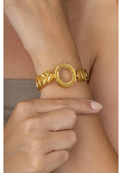 Yarım Altın Koymak Için Kelebek Motifli Altın Kaplama Çelik Kadın Bileklik