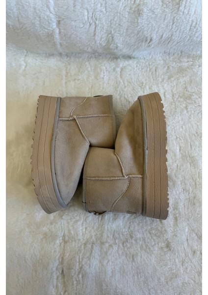 Kadın Kalın Taban Mini Süet Bot Kışlık Bot & Bootie fırsatları