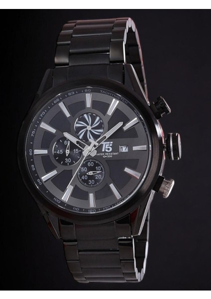 Erkek Kol Saati – Siyah Çelik Kordon – Siyah Kasa – Multifonksiyonel Kronograf fiyatları