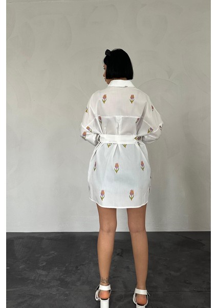 Vual Metraj Nakış Kuşaklı Gömlek modelleri