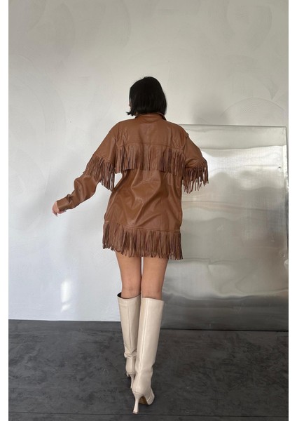 Püsküllü Deri Gömlek modelleri