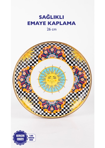 Mısharu 26 cm Dekoratif Emaye Servis Sunum Tabağı fırsatları