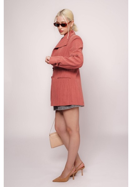 Kiremit Bağlama Detaylı Blazer Kadın Ceket MG2482 modelleri