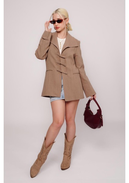 Vizon Bağlama Detaylı Blazer Kadın Ceket MG2482 modelleri