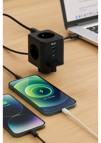 Termal Akım Korumalı Priz 4000WATT-16A Çıkış 3xpriz-2xusb-1xtype-C Isıya Dayanıklı Çocuk Kilidi Priz fırsatları