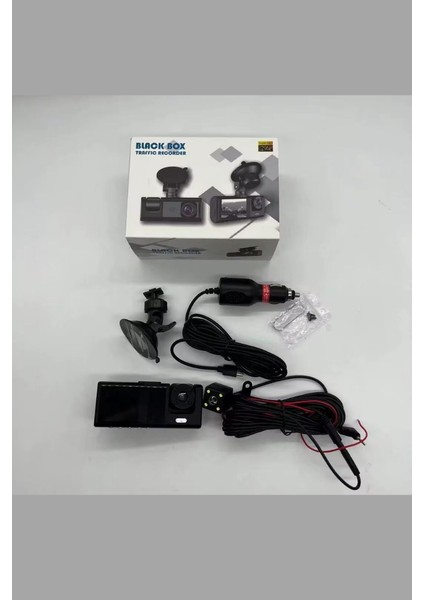 1080P Dash Cam Full Hd Araç Içi Kamera Ön Arka ve Iç Kayıt 3 Kamera Gece Görüşlü G Sensör Geniş Açı