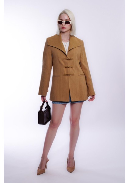 Hardal Bağlama Detaylı Blazer Kadın Ceket MG2482 fiyatları