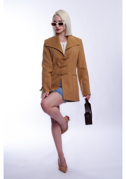 Hardal Bağlama Detaylı Blazer Kadın Ceket MG2482 modelleri