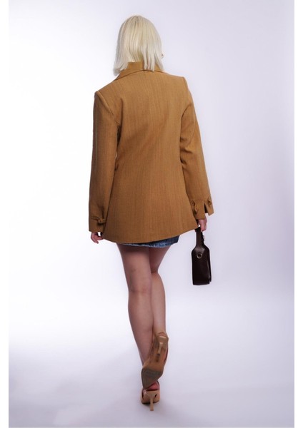 Hardal Bağlama Detaylı Blazer Kadın Ceket MG2482 fırsatları