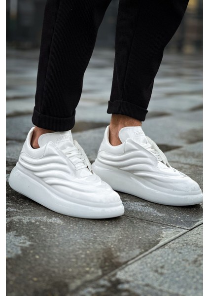 Noxx Premium Özel Malzeme Erkek Sneaker Beyaz