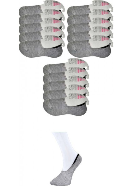 Gri Kadın Babet Çorap 15 Çift
