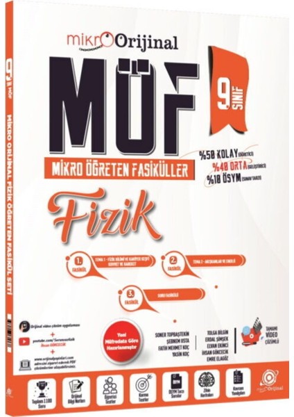 Orijinal Mikro 9. Sınıf Fizik Möf Mikro Öğreten Fasiküller