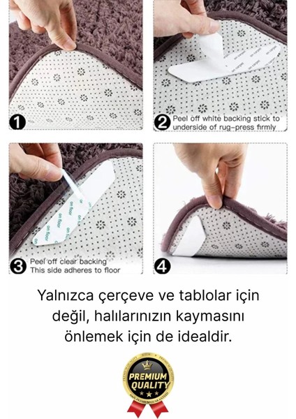 Ultra Güçlü Iz Bırakmaz Çivisiz Tablo Çerçeve Asma Kendinden Yapışkanlı Siyah Cırt Bant 24'lü Set modelleri