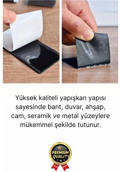 Ultra Güçlü Iz Bırakmaz Çivisiz Tablo Çerçeve Asma Kendinden Yapışkanlı Siyah Cırt Bant 24'lü Set fırsatları