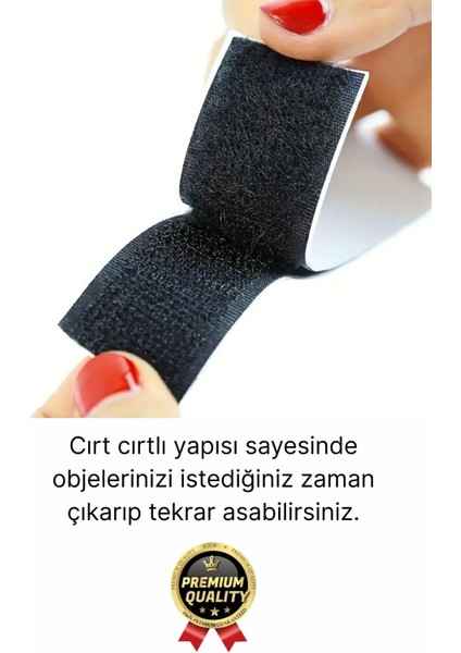 Ultra Güçlü Iz Bırakmaz Çivisiz Tablo Çerçeve Asma Kendinden Yapışkanlı Siyah Cırt Bant 24'lü Set indirimleri