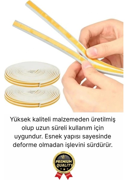 Güçlü Kendinden Yapışkanlı Kapı Pencere Soğuk Hava Geçirmez Yalıtım Izolasyon Beyaz Fitil 10 Metre fiyatları