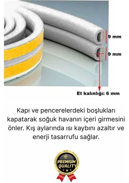 Güçlü Kendinden Yapışkanlı Kapı Pencere Soğuk Hava Geçirmez Yalıtım Izolasyon Beyaz Fitil 10 Metre modelleri