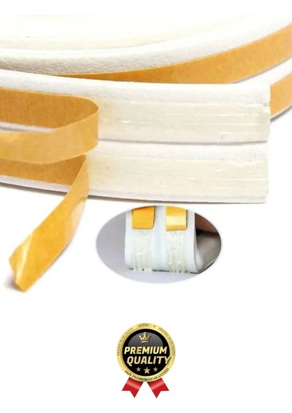 Güçlü Kendinden Yapışkanlı Kapı Pencere Soğuk Hava Geçirmez Yalıtım Izolasyon Beyaz Fitil 6 Metre