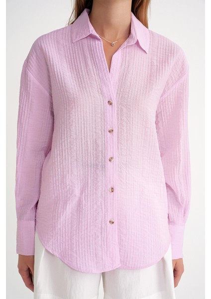 4642 Kadın Apoletli Kraşlı Gömlek Pembe indirimleri