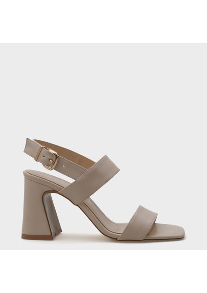 Tina Orta Topuklu Çift Bantlı Kadın Sandalet