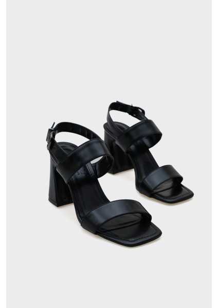 Tina Orta Topuklu Çift Bantlı Kadın Sandalet