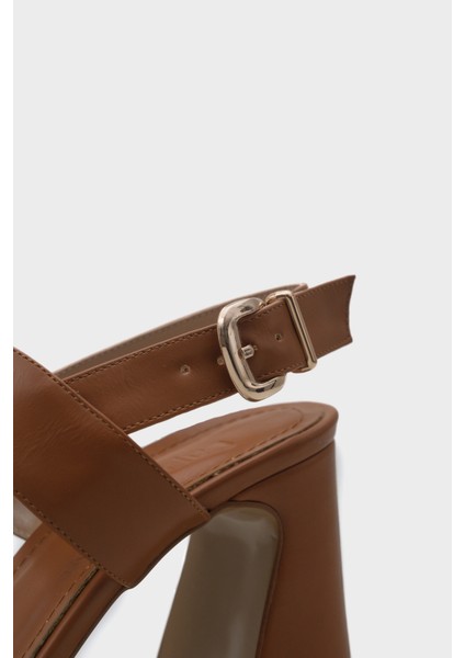 Tina Orta Topuklu Çift Bantlı Kadın Sandalet