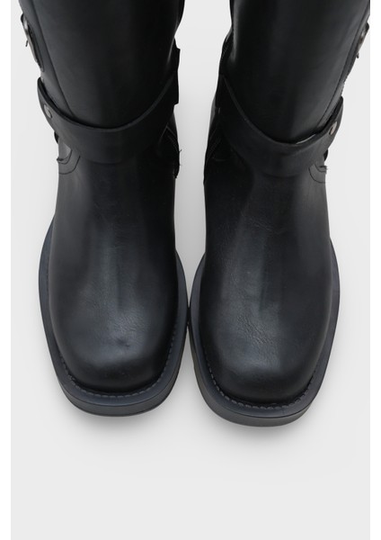 Motorcu Fermuarlı Kadın Çizme