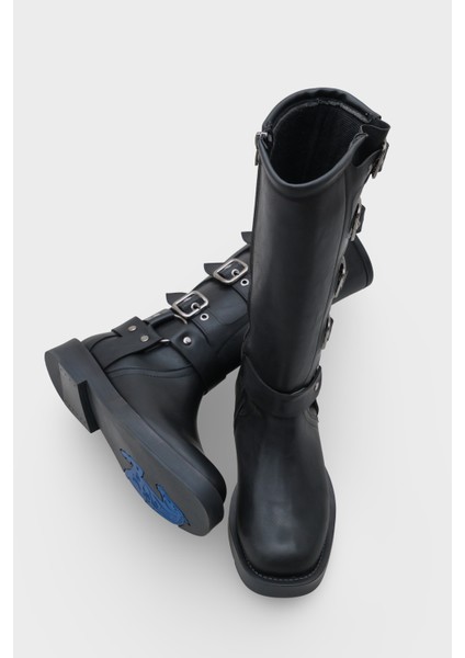 Motorcu Fermuarlı Kadın Çizme