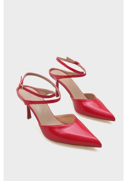 Tiff Sivri Burunlu Orta Topuklu Bilekten Bantlı Kadın Ayakkabı