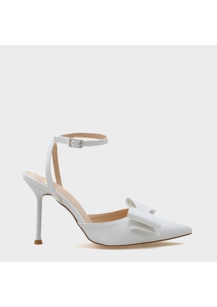 Rona Sivri Burunlu Fiyonlu Bilekten Bantlı Kadın Ayakkabı