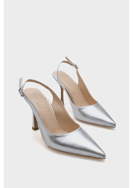 Arkası Açık Sivri Burunlu Orta Topuklu Kadın Ayakkabı