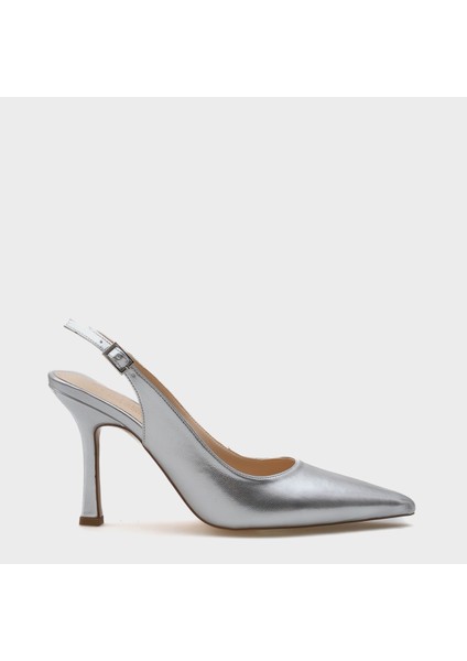 Arkası Açık Sivri Burunlu Orta Topuklu Kadın Ayakkabı