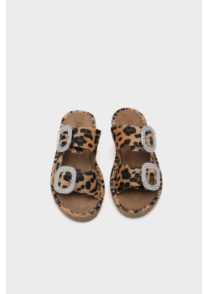 Taşlı Kadın Espadril Terlik